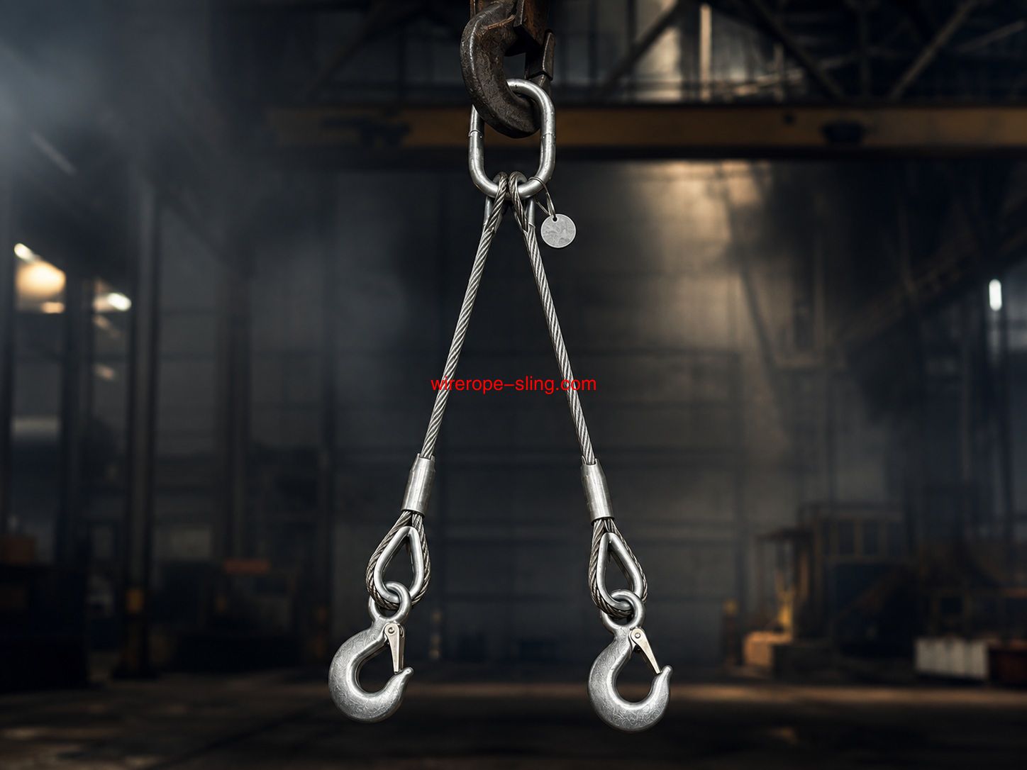 2 Leg Wire Rope Sling 14mm x 2m WLL 3.15T/2.25T with Hooks | LKS